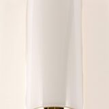 Pair of large opaline glass wall lights in brass designed by Limburg, Germany.