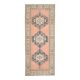 Vintage Turkish Oushak handmade wool cotton brown runner rug 143x347