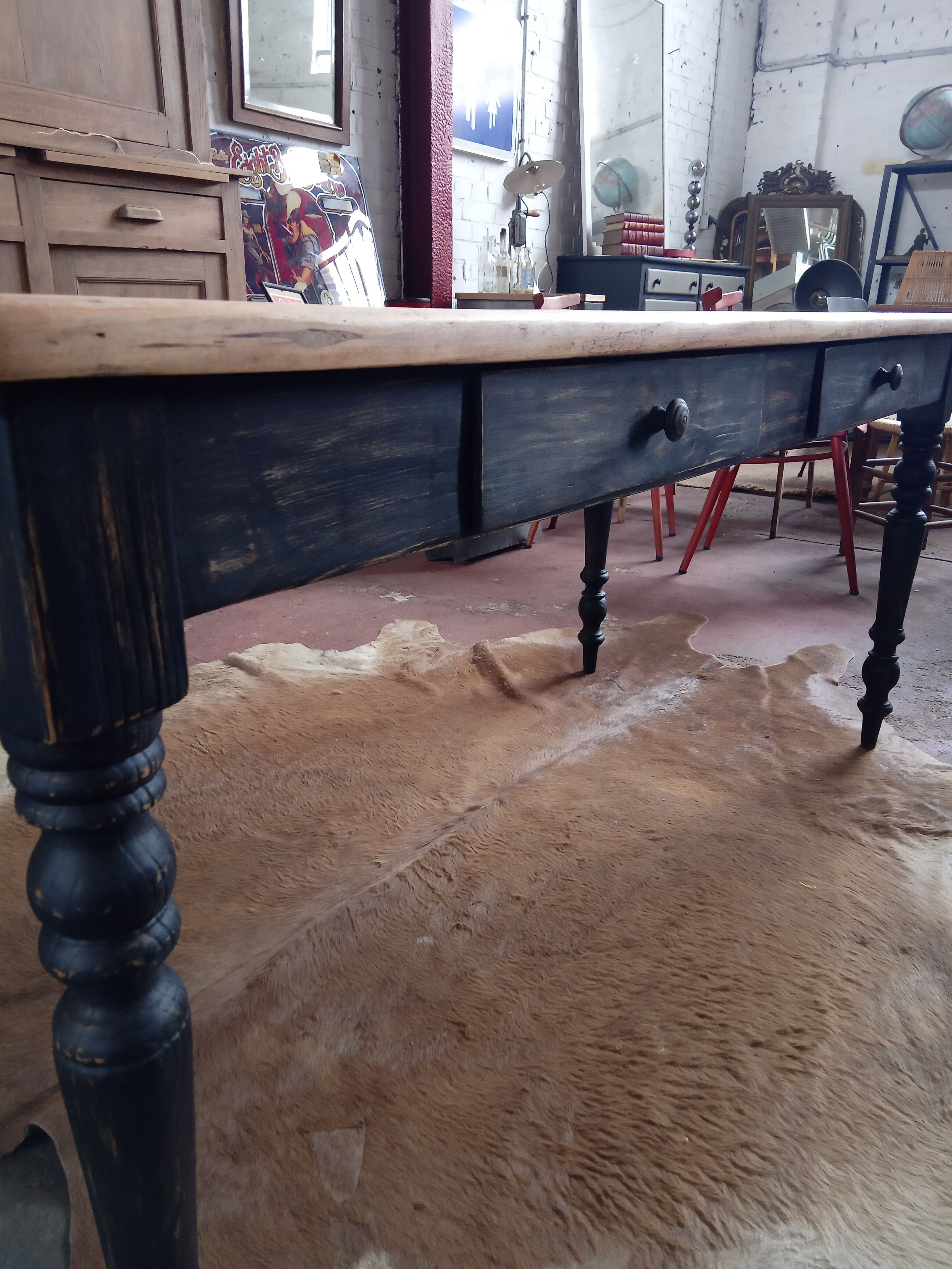 Old table feet turned