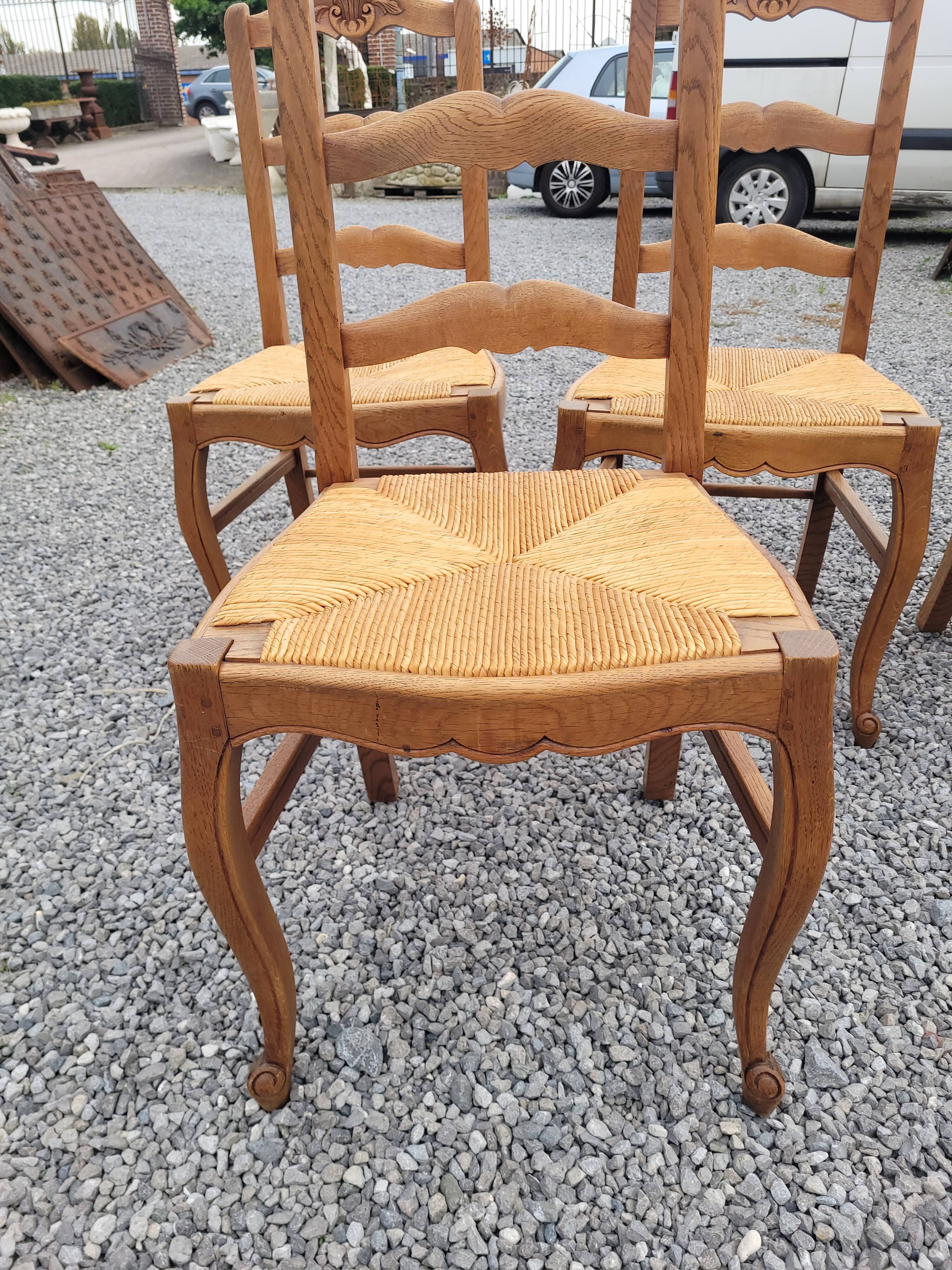 6 Louis XV style oak chairs
