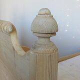 Retractable sofa bed of the Austrian Tyrole in natural wood