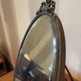 Antique mirror to place or hang – Louis XVI style, bronze, beveled glass