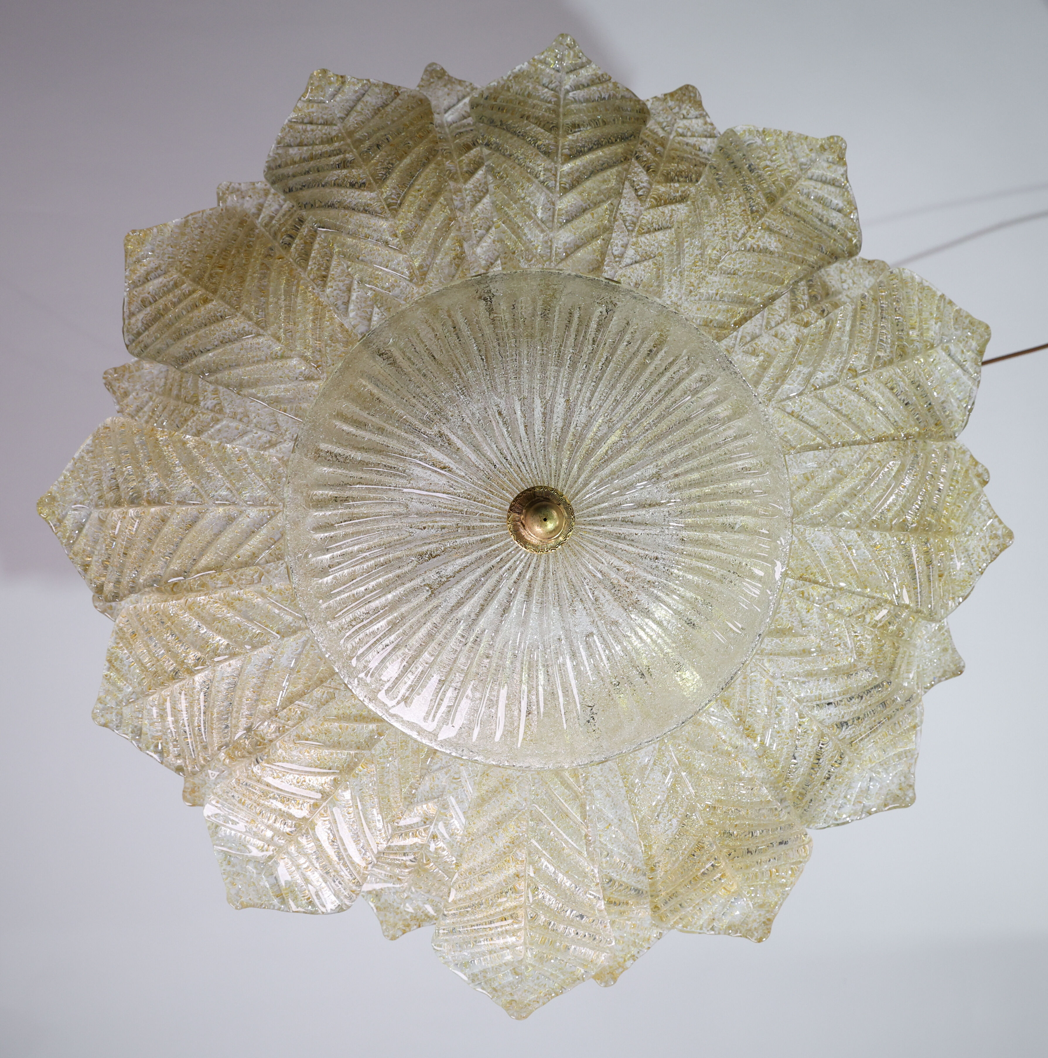 Dubai, Large Size Murano Glass Gold Flush Mount, 1970s