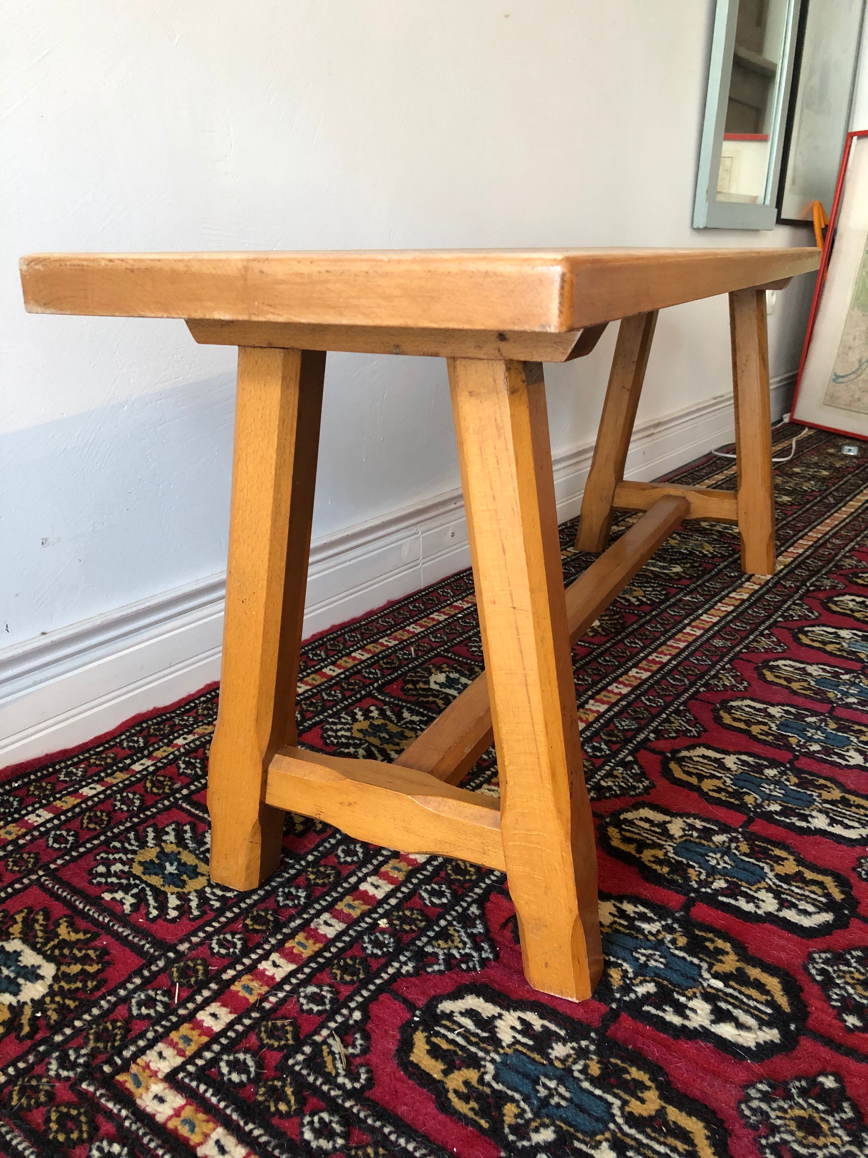 Vintage solid wooden bench