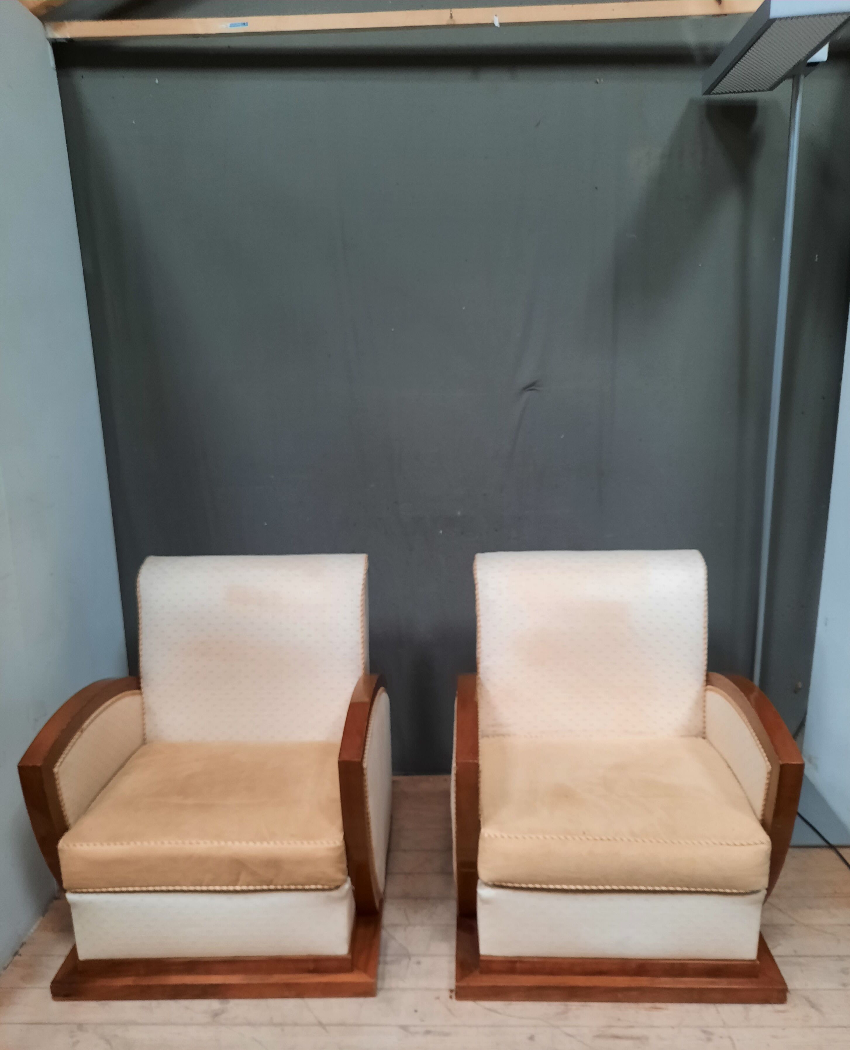 Pair of club dedign armchairs