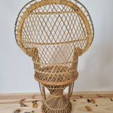 Small vintage rattan chair Emmanuelle