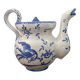 Very beautiful earthenware teapot from Martres-Tolosane with Moustiers decorations