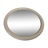 Round mirror plastic frame cream vintage Tiger Grey