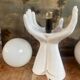 vintage ceramic and opaline hand lamp