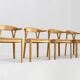 Vintage Danish dining chairs 1960s set of 4
