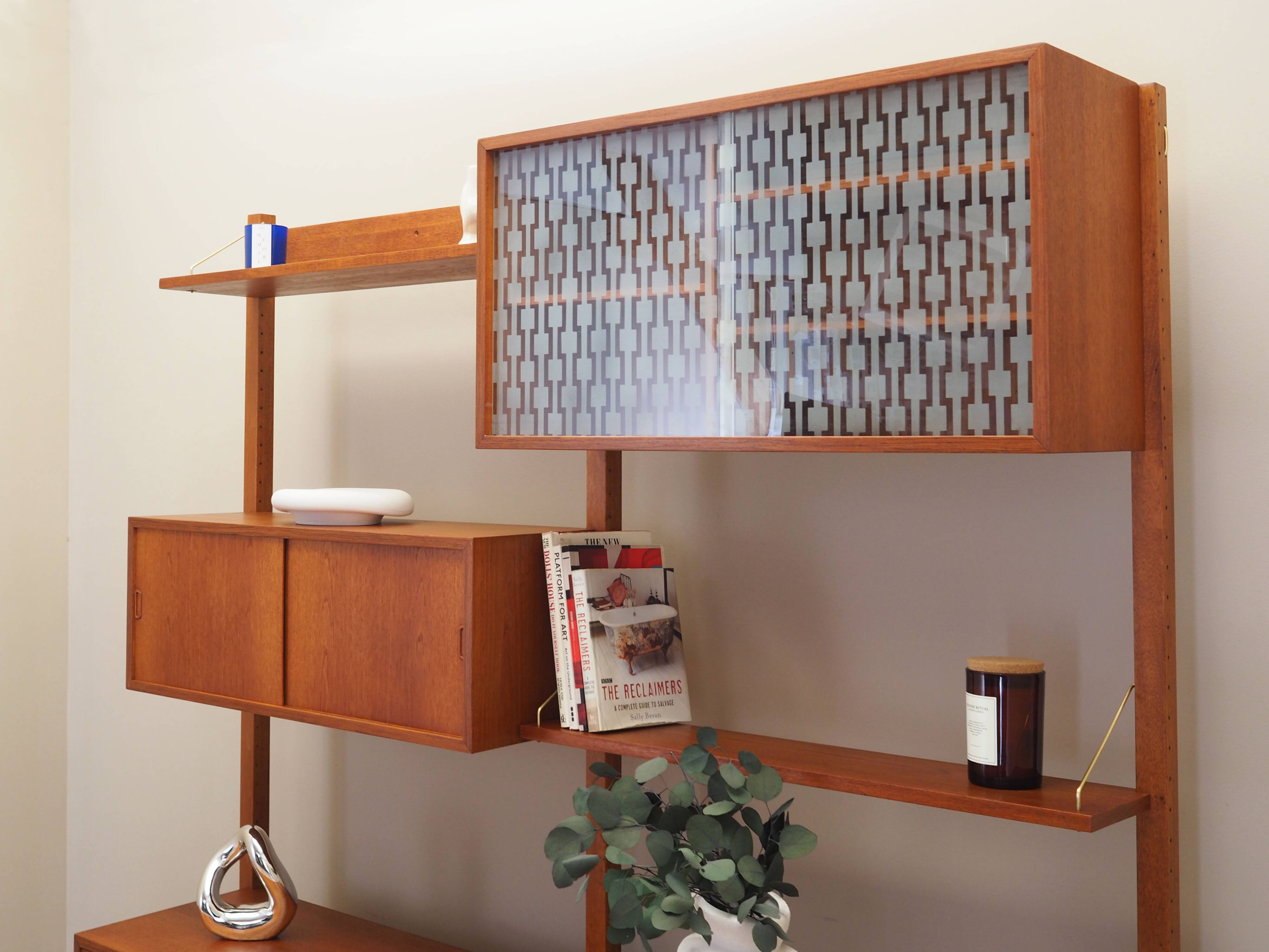 Teak wall unit, Norwegian design, 1960s, designer: Kjell Riise, production: