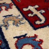 Vintage caucasian kazak handmade carpet 122cm x 185cm 1970s, 1c521