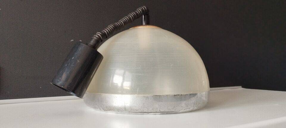 Chandelier rises and falls transparent plastic and chrome vintage 1970 space age