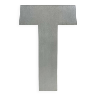 Large Vintage Grey Iron Facade Letter T, 1970s