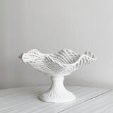 Openwork white porcelain fruit basket