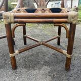 Set of 3 rattan armchair chairs