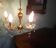 Suspension 5 lights, gold metal, glass cups with glass grapevines