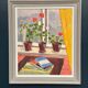 Original Swedish Oil On Panel – “Books And Blossoms” – Vintage & Framed – 91 × 77 Cm