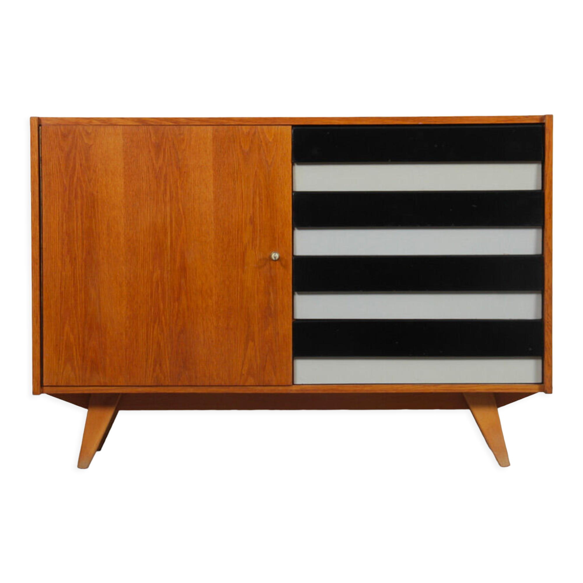 Vintage oak chest of drawers by Jiri Jiroutek, model U458, 1960s