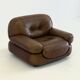 Dark brown leather Sapporo armchair for Mobil Girgi
