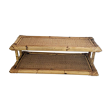 Double vintage rattan shelf.