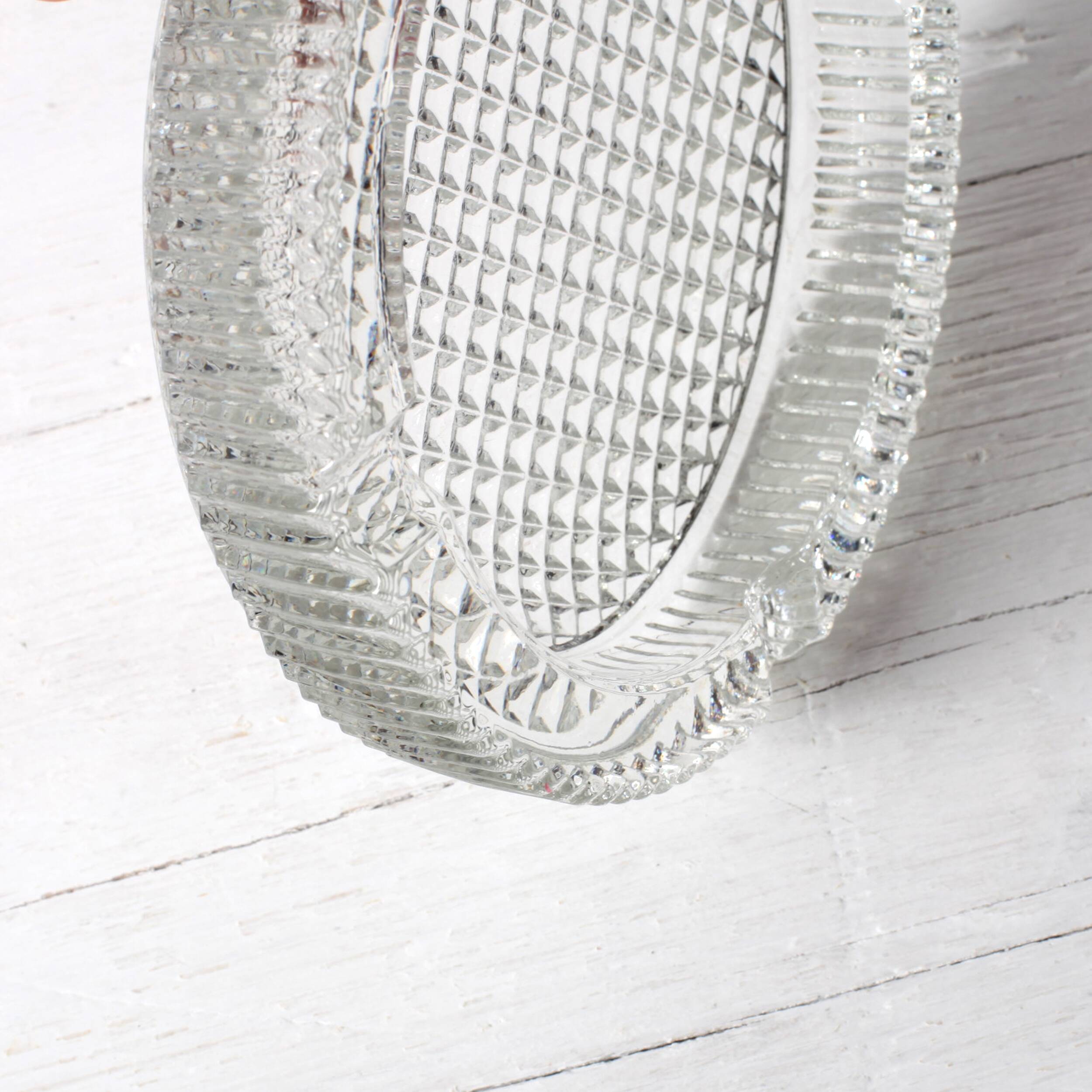 Crystal Glass Ashtray, Mid-Century Round Ashtray / Italy / 1960s