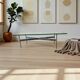 Vintage chrome coffee table / coffee table with glass
