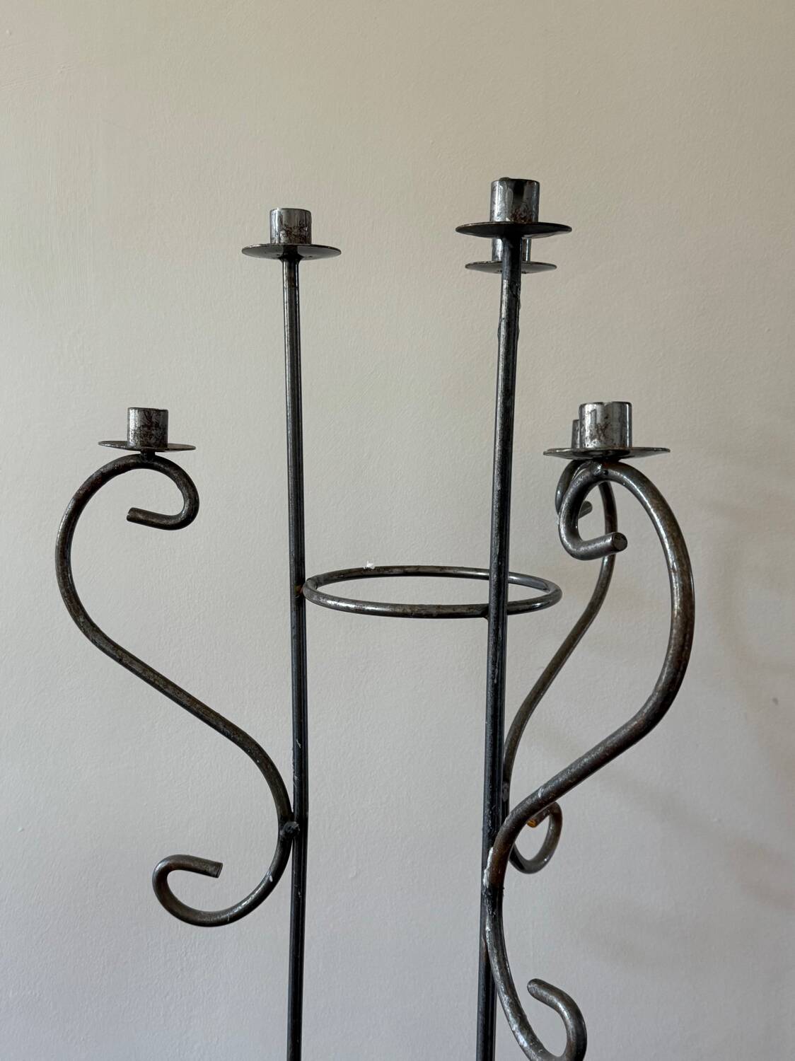 Candélabre / bougeoir en métal vintage
