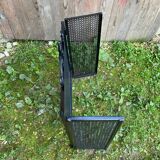 Fireplace screen black metal perforated sheet 3 vintage leaves