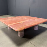 Angelo Mangiarotti red travertine coffee table for Up&Up, Italy