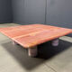 Angelo Mangiarotti red travertine coffee table for Up&Up, Italy