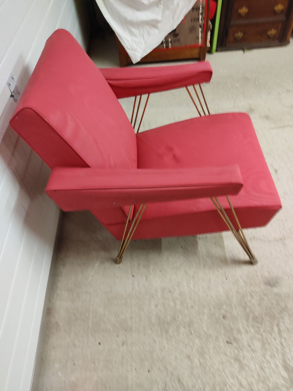 Vintage hairdresser chair feet compass.