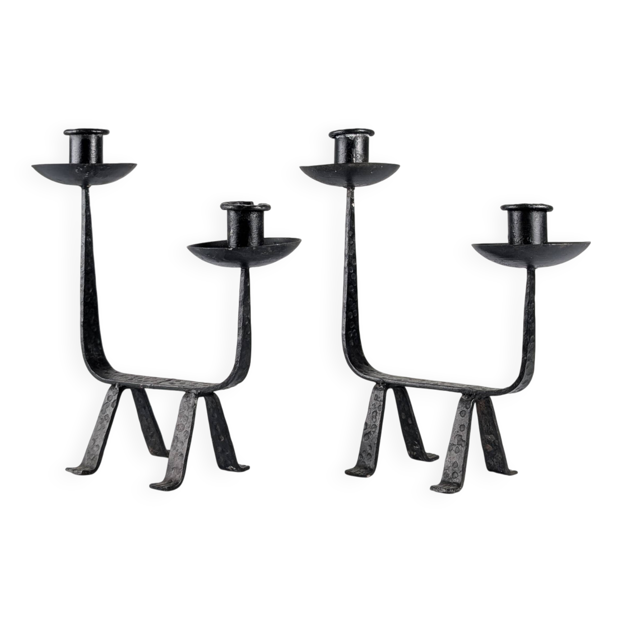 Pair of Wrought Iron Candleholders, 1950s