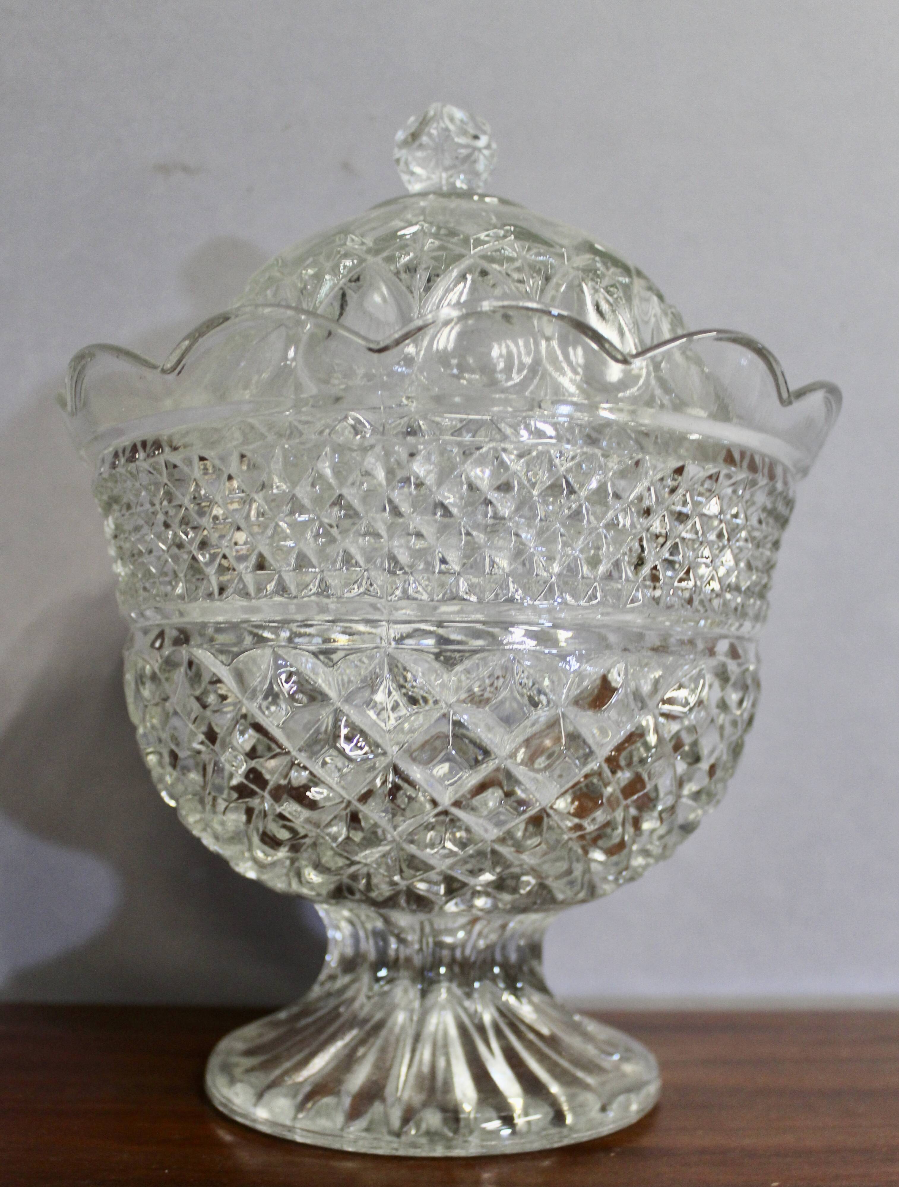 Vintage glass candy dish