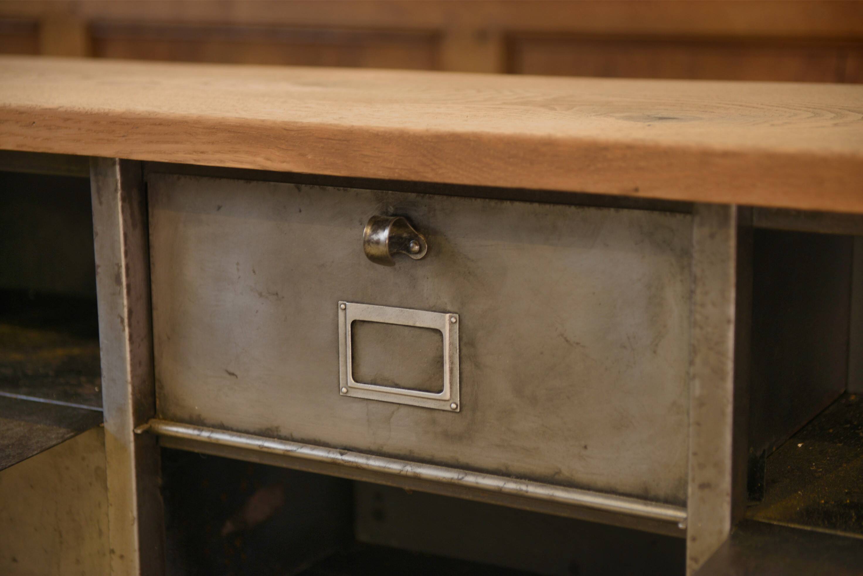Strafor cabinet with flaps, 6 columns, oak top, 1950s.