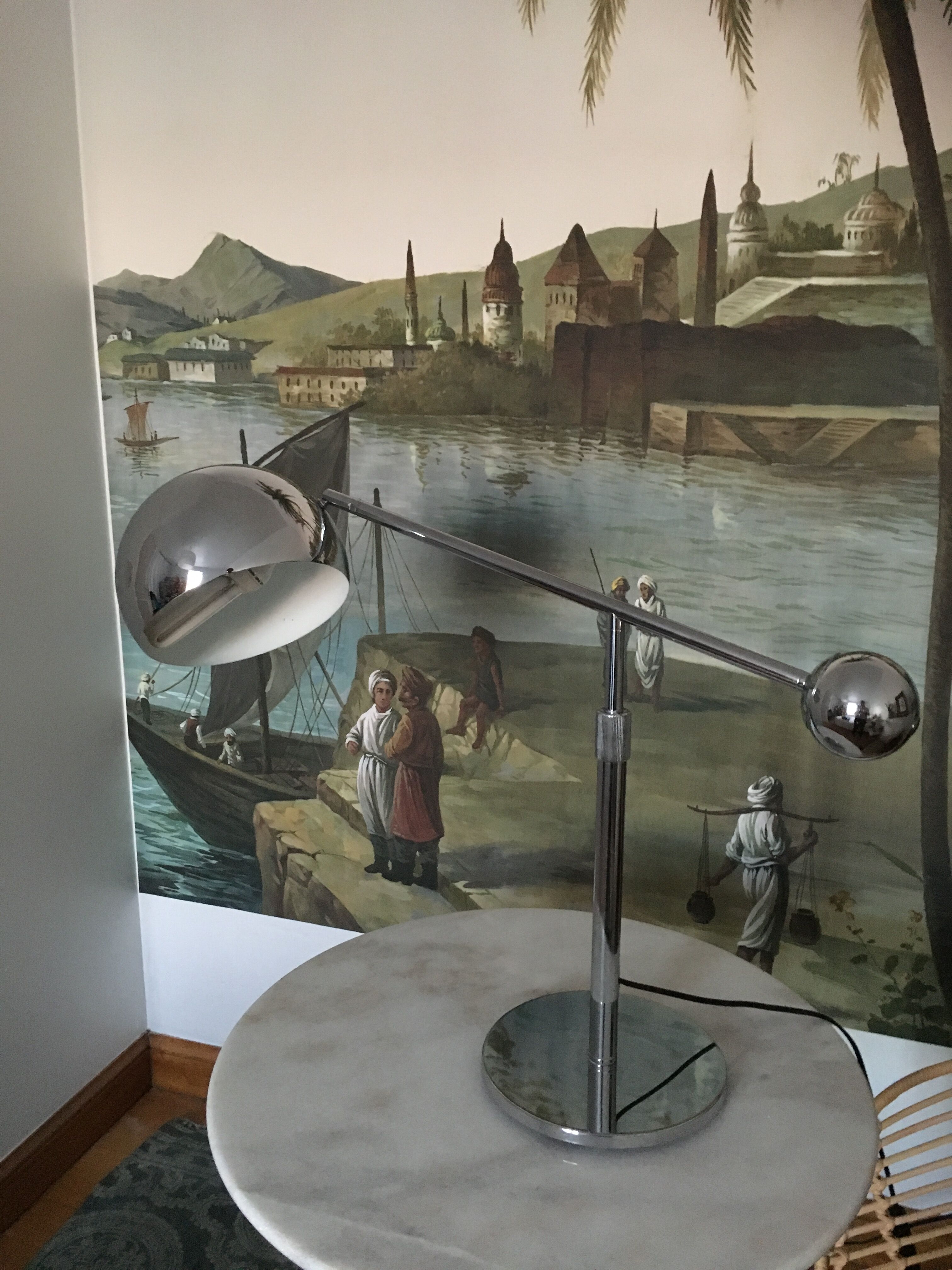 Desk pendulum 1970 vintage lamp