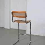 Tabouret de bar en rotin tubulaire style Marcel Breuer | Italie | Années 1970