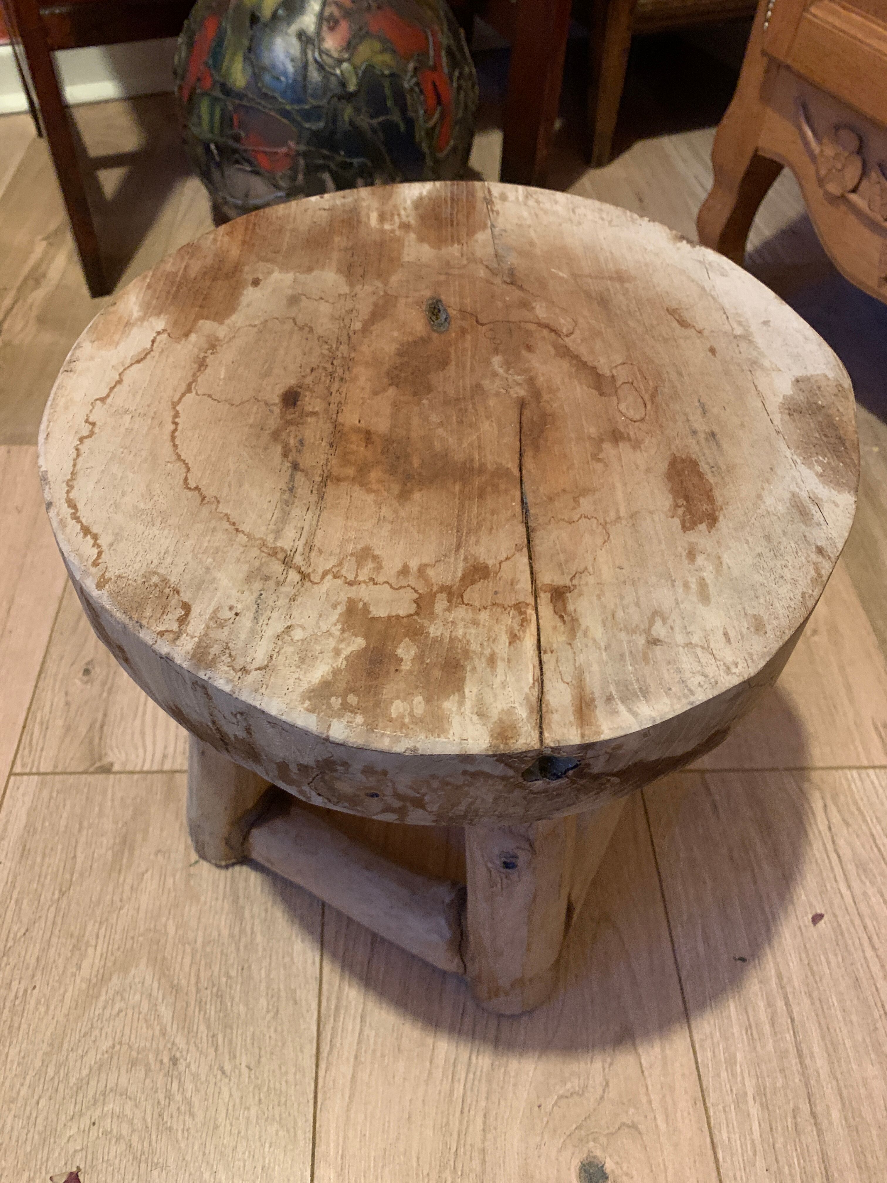 Solid wooden stool