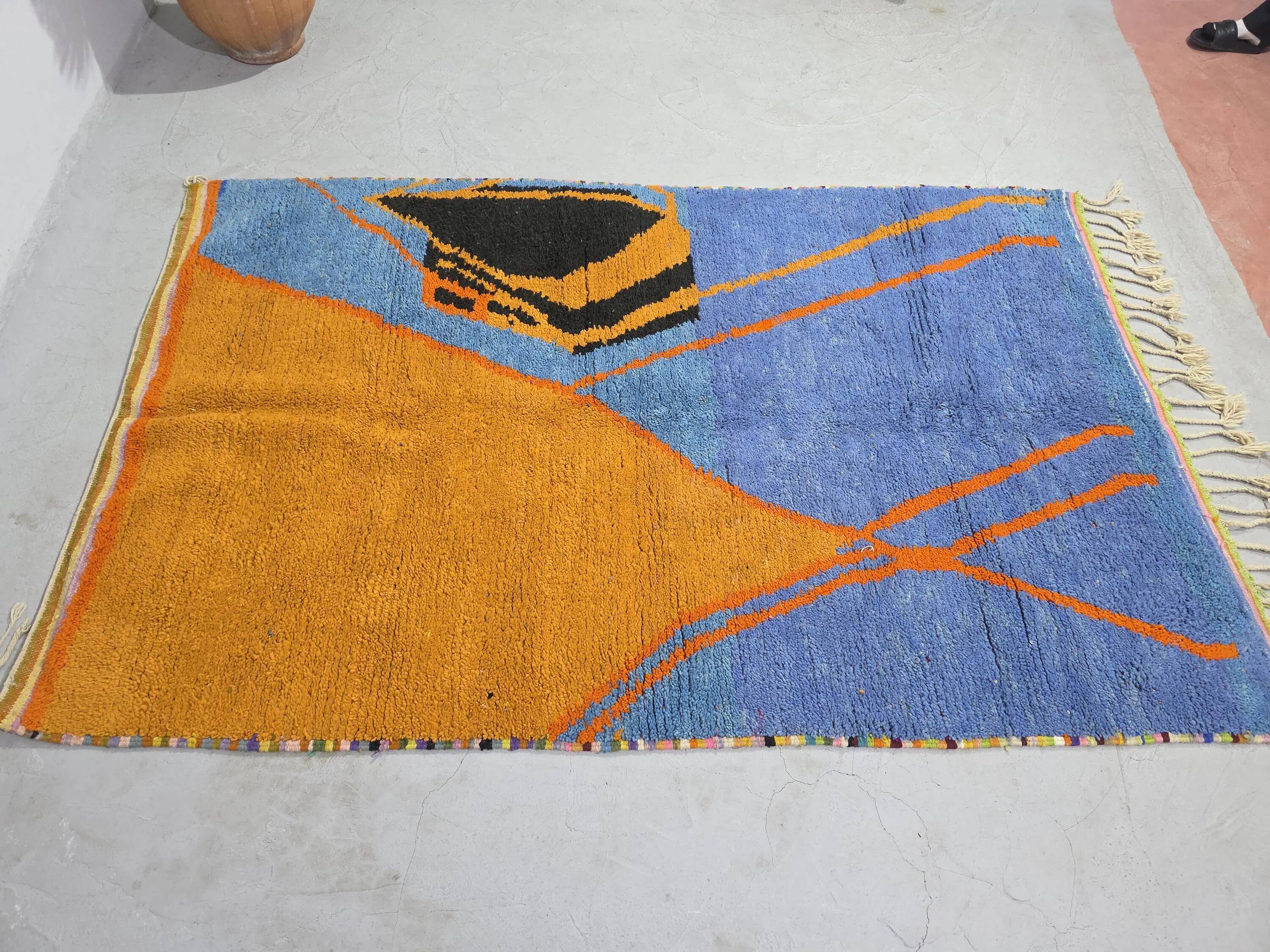 Handmade natural Berber rug 2.5x1.5 m