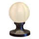 Small vintage table lamp in aluminum and white opaline glass globe LAMP-7362