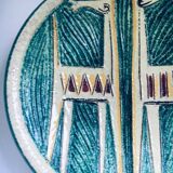 Large Art Ceramic Studio Etruscan Horses Bowl by Fratelli Fanciullacci, Italy, 1960s