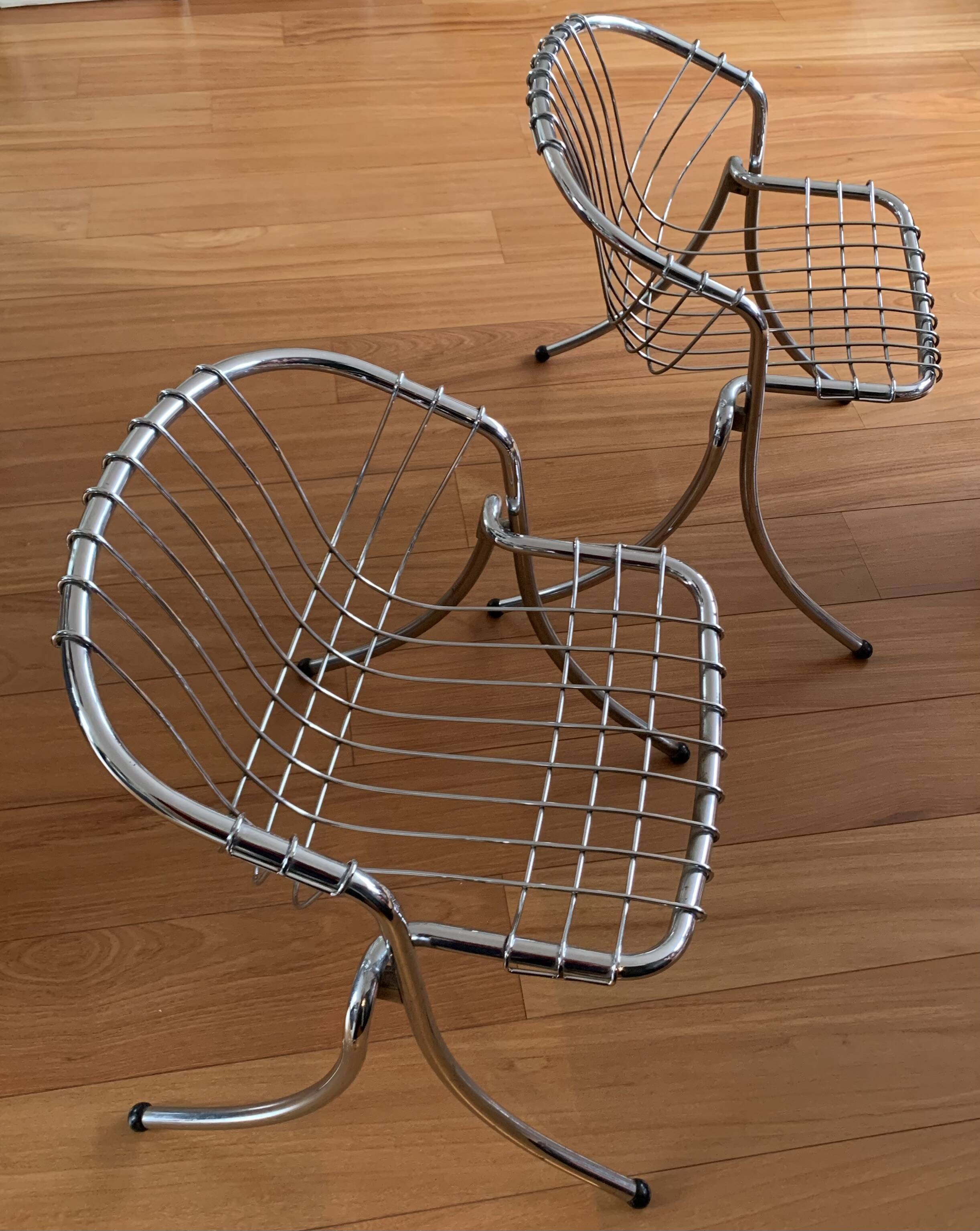 Paire de chaises " LYNN " fauteuils design Gastone Rinaldi éditée par RIMA