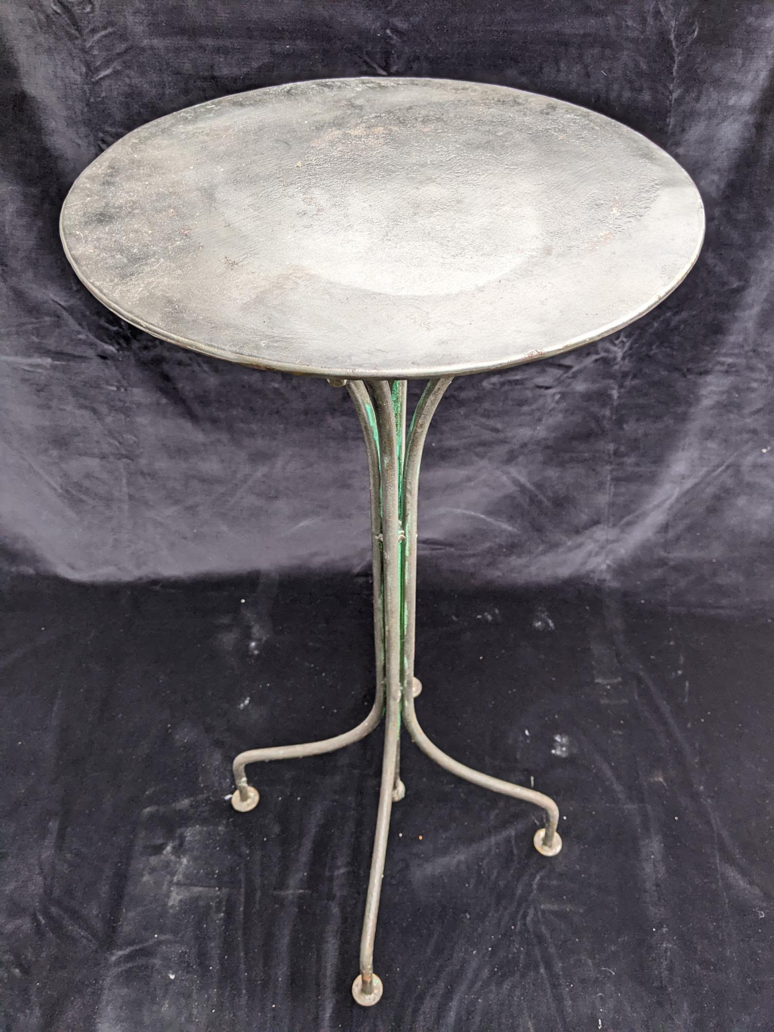 Vintage metal pedestal table