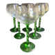 Lot de 6 verres à vin blanc d’Alsace cristal soufflé et taillé XXème