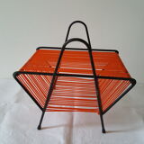 Porte vinyle métal et scoubidou années 60/70