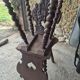 Set of 6 antique solid wood chairs in Henri II style.