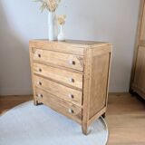 Art Deco chest of drawers in oak and porcelain
