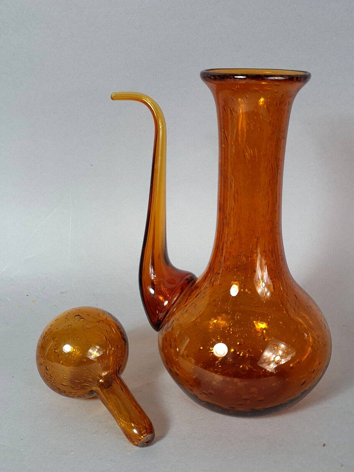Biot vase & carafe bubble blown glass signed vintage 1960/70 B922