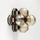 Vintage German wall or ceiling lamp from the space age in chrome and glass by Motoko Ishii for Staff, 1970s.