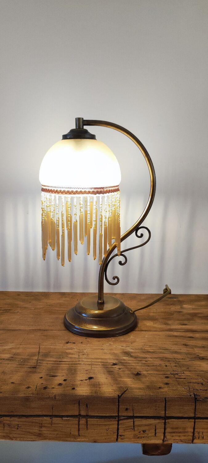 Lamp in glass paste and tassels